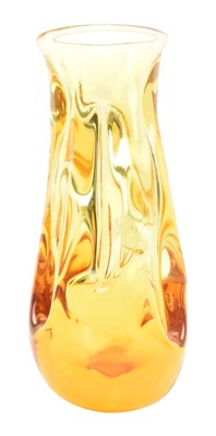 Lot 245 - WHITEFRIARS - KNOBBLY VASE IN GOLD - MID CENTURY ART GLASS BUD VASE