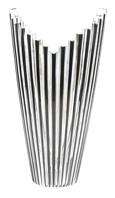 Lot 251 - CAESAR CRYSTAL BOHEMIAE - ART DECO STYLE LEADED GLASS CENTREPIECE VASE