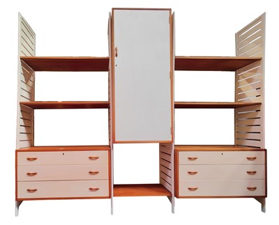 Lot 140 - ROBERT HEALS FOR STAPLES - LADDERAX - TEAK & METAL MODULAR UNIT