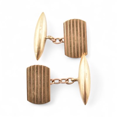 Lot 504 - PAIR OF VINTAGE HALLMARKED 9CT GOLD CUFFLINKS
