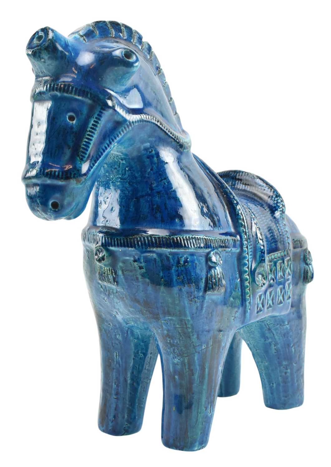 Lot 10 - ALDO LONDI FOR BITOSSI - MID CENTURY 1960S ITALIAN STUDIO ART POTTERY HORSE SCULPTURE