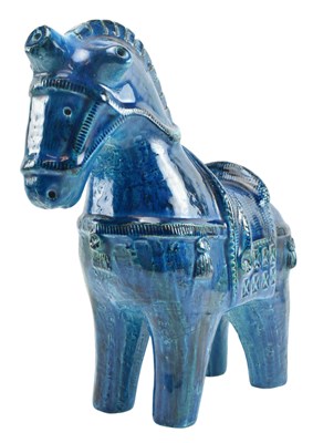 Lot 10 - ALDO LONDI FOR BITOSSI - MID CENTURY 1960S ITALIAN STUDIO ART POTTERY HORSE SCULPTURE