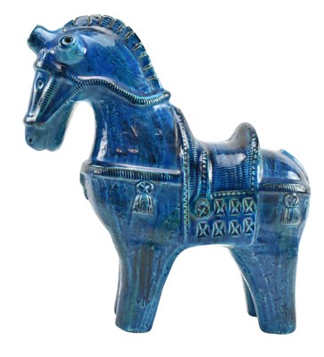 Lot 10 - ALDO LONDI FOR BITOSSI - MID CENTURY 1960S ITALIAN STUDIO ART POTTERY HORSE SCULPTURE