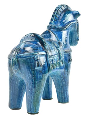 Lot 10 - ALDO LONDI FOR BITOSSI - MID CENTURY 1960S ITALIAN STUDIO ART POTTERY HORSE SCULPTURE