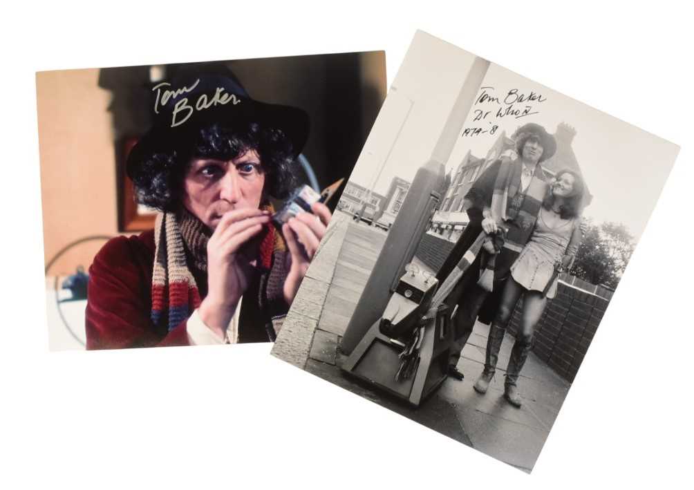 Lot 102 - DOCTOR WHO - TOM BAKER (FOURTH DOCTOR) - SIGNED 8X10" PHOTOS - AFTAL