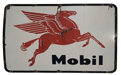 Lot 75 - MOBIL - LARGE FORECOURT ENAMEL ADVERTISING SIGN