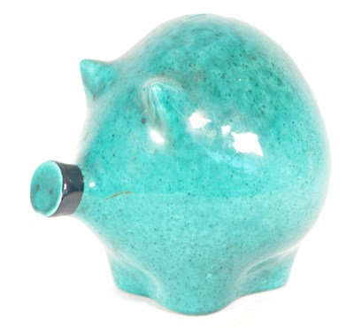 Lot 177 - VINTAGE ITALIAN BITOSSI STYLE BLUE GLAZED PIGGY BANK