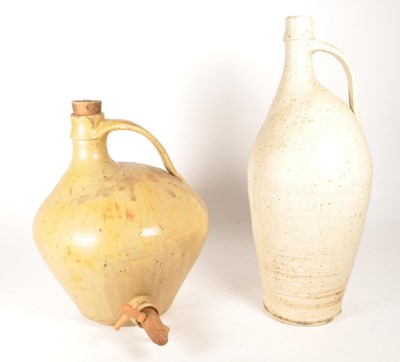 Lot 440 - FRANCIS GLANVILE COOPER - TWO EARLY 20TH CENTURY STONEWARE FLAGONS / JUGS