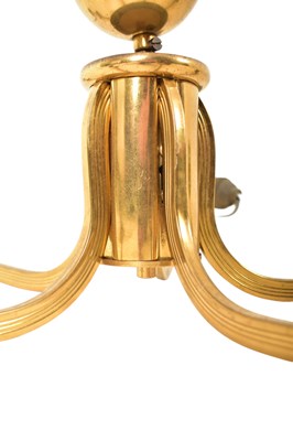 Lot 534 - 20TH CENTURY DESIGNER FIVE BRANCH BRASS CHANDELIER