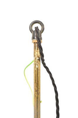 Lot 534 - 20TH CENTURY DESIGNER FIVE BRANCH BRASS CHANDELIER