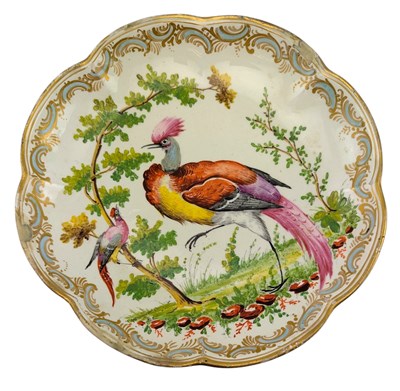 Lot 79 - CHELSEA PORCELAIN - UNUSUAL 18TH CENTURY PORCELAIN TURKEY PLATE