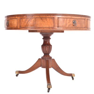 Lot 308 - LATE VICTORIAN 19TH CENTURY FLAME MAHOGANY DRUM RENT TABLE
