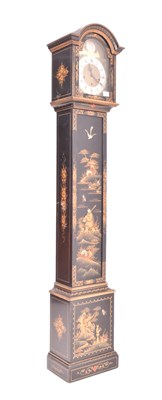 Lot 342 - 20TH CENTURY CHINOISERIE JAPANNED LONGCASE CLOCK
