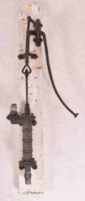 Lot 206 - 20TH CENTURY CAST IRON HAND LEVER MOUNTED WATER PUMP