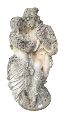 Lot 412 - EARLY 20TH CENTURY COMPOSITE GARDEN OUTDOOR STATUE OF COUPLE