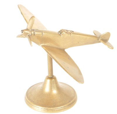Lot 297 - 20TH CENTURY BRASS WWII SPITFIRE AIRPLANE PAPERWEIGHT
