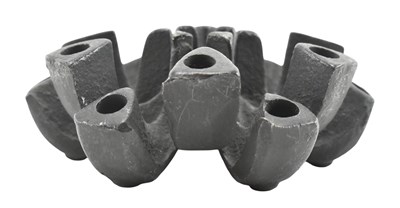 Lot 172 - MANNER OF JENS QUISTGAARD - MID CENTURY 1960S BRUTALIST DANISH CAST IRON CANDLESTICK