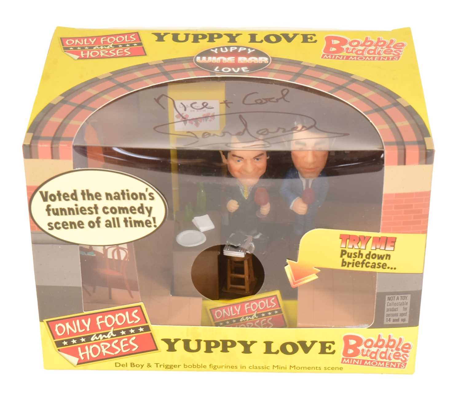 Lot 13 - ONLY FOOLS & HORSES - YUPPY LOVE BOBBLE HEAD SIGNED BY SIR DAVID JASON