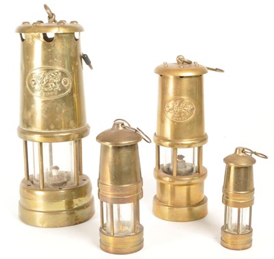 Lot 306 - FOUR 20TH CENTURY WELSH BRASS MINERS LAMPS