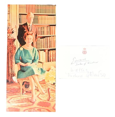Lot 5 - ROYALTY: EDWARD & WALLIS SIMPSON - AUTOGRAPHS ON CARD