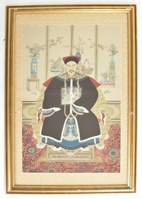 Lot 406 - REPUBLIC PERIOD CHINESE ANCESTRAL PAINTING ON SILK