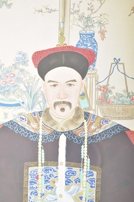 Lot 406 - REPUBLIC PERIOD CHINESE ANCESTRAL PAINTING ON SILK