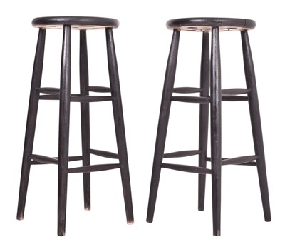 Lot 559 - PAIR OF CONTEMPORARY BESPOKE-MADE BAR STOOLS