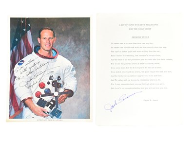 Lot 43 - SPACE: JACK R. LOUSMA - OFFICIAL SIGNED NASA HEADSHOT & NOTE