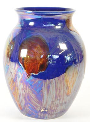 Lot 115 - POOLE POTTERY - CONTEMPORARY CERAMIC COSMIC GLAZED BALUSTER VASE