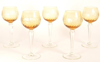 Lot 113 - SET OF VINTAGE 20TH CENTURY HOCK GLASSES