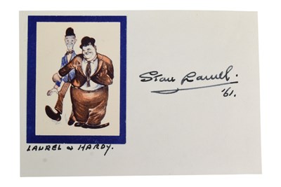 Lot 92 - STAN LAUREL (LAUREL & HARDY) - VINTAGE AUTOGRAPHED CARD