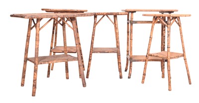 Lot 340 - FIVE 19TH CENTURY VICTORIAN AESTHETIC MOVEMENT BAMBOO TABLES