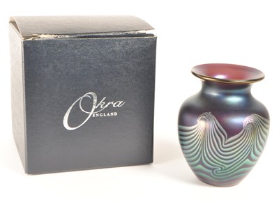 Lot 121 - RICHARD GOLDING FOR OKRA - LIMITED EDITION SIGNED STUDIO GLASS VASE