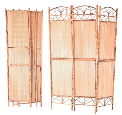Lot 356 - MID CENTURY BAMBOO SIX FOLD ROOM DIVIDER SCREEN