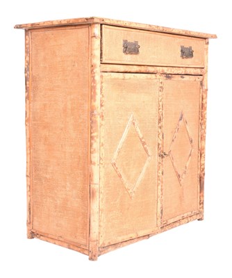 Lot 351 - EARLY 20TH CENTURY BAMBOO AND RATTAN CUPBOARD