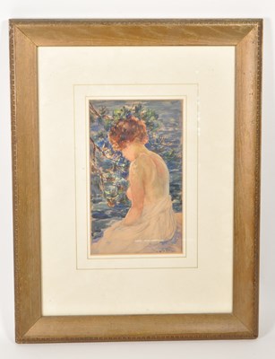 Lot 314 - ORIGINAL EARLY 20TH CENTURY SEMI NUDE WATERCOLOUR