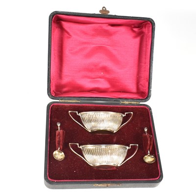 Lot 106 - VICTORIAN HALLMARKED SILVER CASED CONDIMENT SET