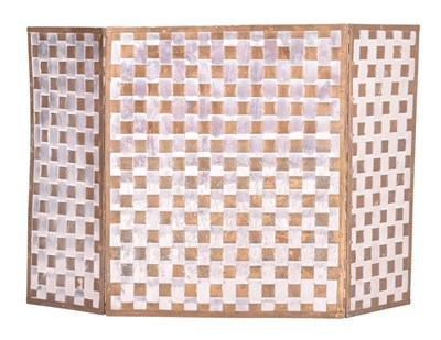 Lot 143 - MANNER OF PAUL EVANS - HOLLYWOOD REGENCY BRASS & ALUMINIUM FIRESCREEN
