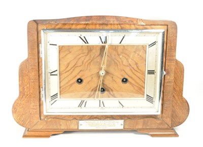 Lot 327 - HALLER - MID CENTURY ART DECO STYLE WOODEN MANTEL CLOCK