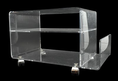 Lot 489 - VINTAGE LATE 20TH CENTURY CLEAR ACRYLIC MEDIA UNIT TABLE