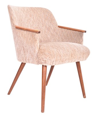 Lot 501 - BRITISH MODERN DESIGN MID CENTURY TEAK & UPHOLSTERED BEDROOM CHAIR