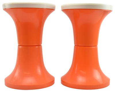 Lot 441 - JUDGE OF ENGLAD - BOBBIN - PAIR OF 1970S ACRYLIC STOOLS
