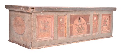 Lot 277 - 19TH CENTURY SWEDISH PAINTED PINE MARRIAGE CHEST