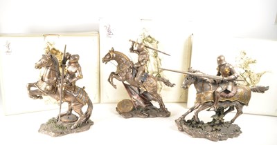 Lot 330 - THREE CONTEMPORARY VERONESE RESIN BRONZED EFFECT FIGURES