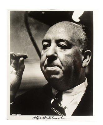 Lot 100 - DIRECTOR - ALFRED HITCHCOCK - RARE AUTOGRAPHED 8X10" PRESS PHOTOGRAPH