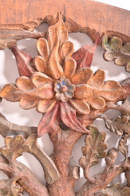 Lot 404 - LATE 19TH CENTURY CARVED PIERCED WOOD TREE OF LIFE ARCHITECTURAL PANEL