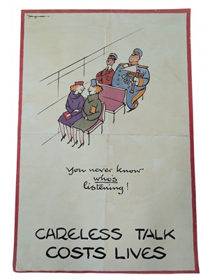 Lot 4 - FOUGASSE - CARELESS TALK COSTS LIVES - WW2 PROPAGANDA BRITISH WARTIME POSTER