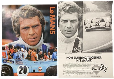 Lot 22 - LE MANS 1971 - VINTAGE ADVERTISING POSTER FOR THE FILM DEPICTING STEVE MCQUEEN