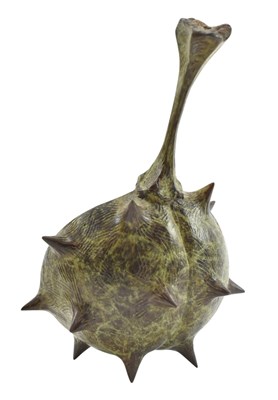 Lot 21 - MARK RICHARD HALL (BRITISH, B. 1970) - CONTEMPORARY PATINATED BRONZE SCULPTURE OF A CONKER