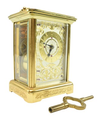Lot 16 - 20TH CENTURY SWISS GILT METAL CARRIAGE CLOCK BY IGOR CARL FABERGE